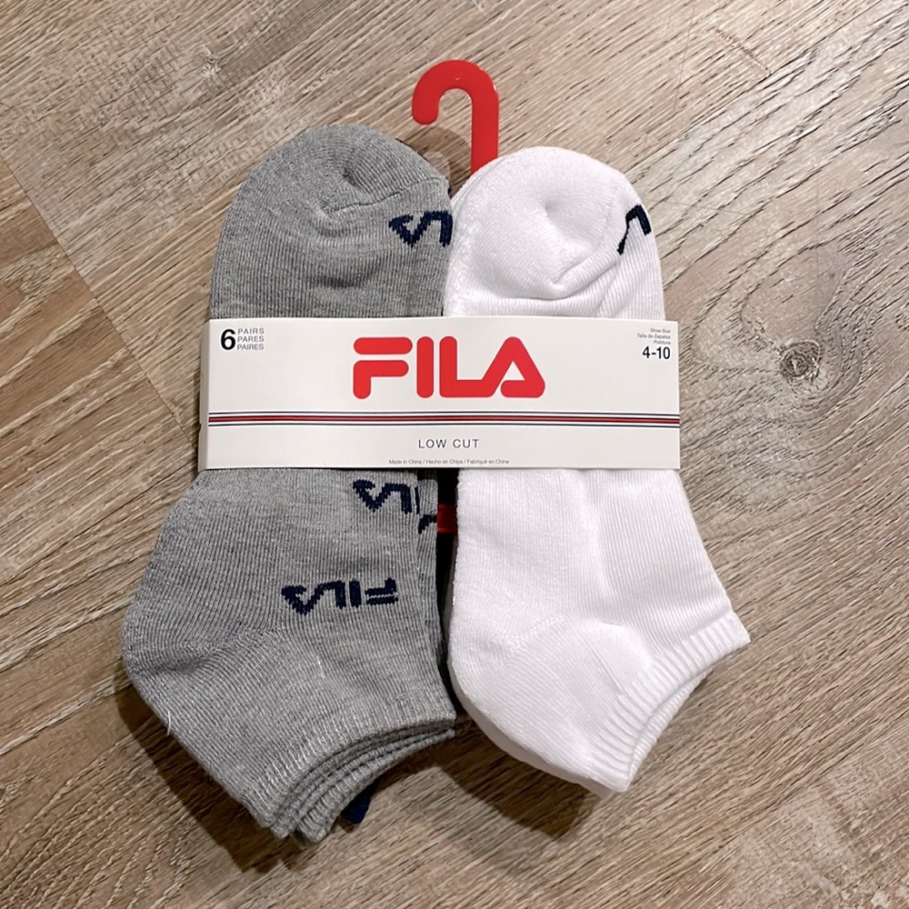 NWT Women’s 6 Pair FILA Low Cut Socks, Size 4-10